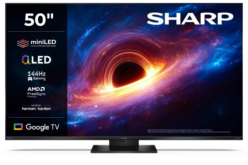 Телевизори 50” 4K Ultra HD 144Hz QLED MiniLED Google телевизор Sharp LC-50JT8265E