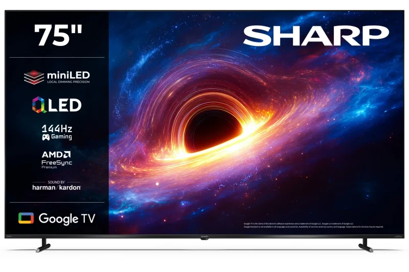 Телевизори 75” 4K Ultra HD 144Hz QLED MiniLED Google телевизор Sharp LC-75JT8265E