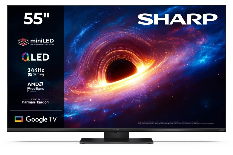 Телевизори 55” 4K Ultra HD 144Hz QLED MiniLED Google телевизор Sharp LC-55JT8265E