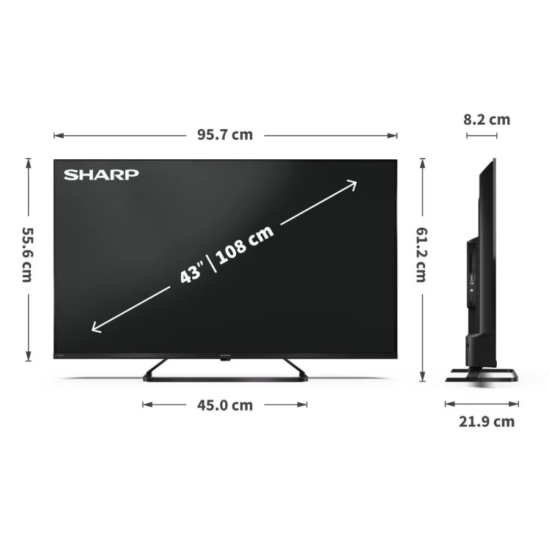 Телевизори 43” 4K Ultra HD QLED Google телевизор Sharp LC-43HP6265E