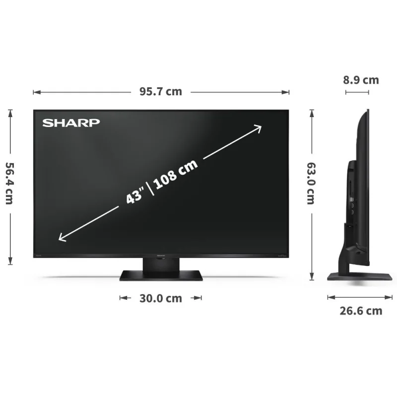 Телевизори 43” 4K Ultra HD 144Hz QLED MiniLED Google телевизор Sharp LC-43JT8265E